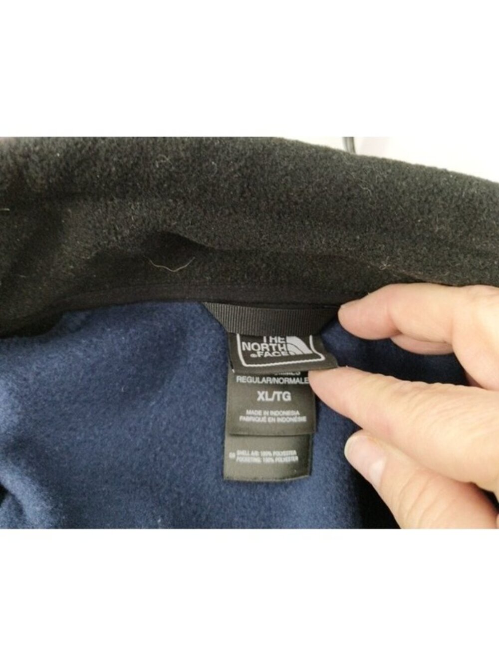 Men's Full Zip The North Face Fleece Jacket Black/Blue Sz. XL - Picture 3 of 5